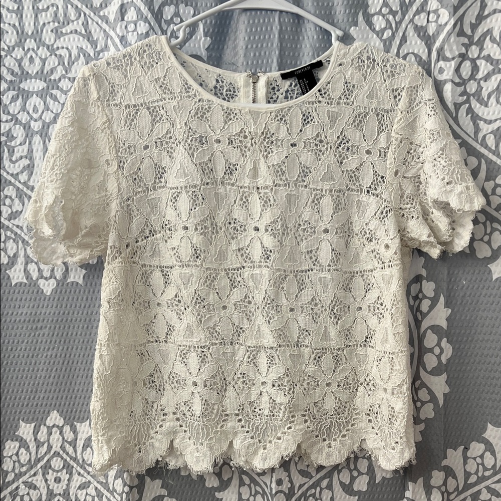 Forever 21 Cream Lace Blouse